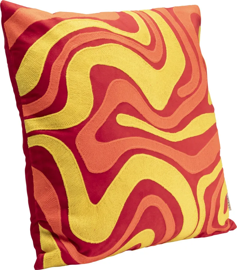 Poduszka dekoracyjna ELECTRIC FEELING 45x45 - czerwony/żółty