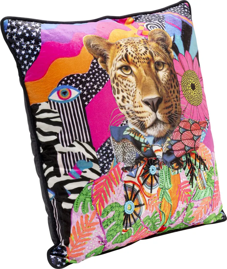 Poduszka dekoracyjna FANTASY CHEETAH 45x45 - wielokolorowy