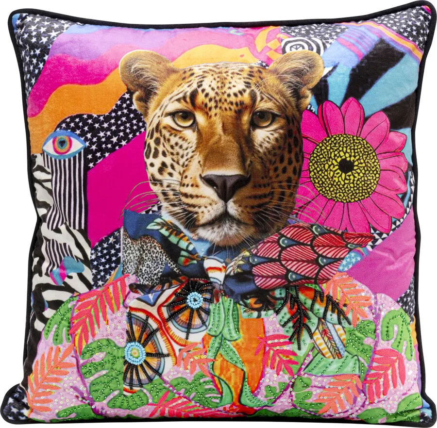 Poduszka dekoracyjna FANTASY CHEETAH 45x45 - wielokolorowy