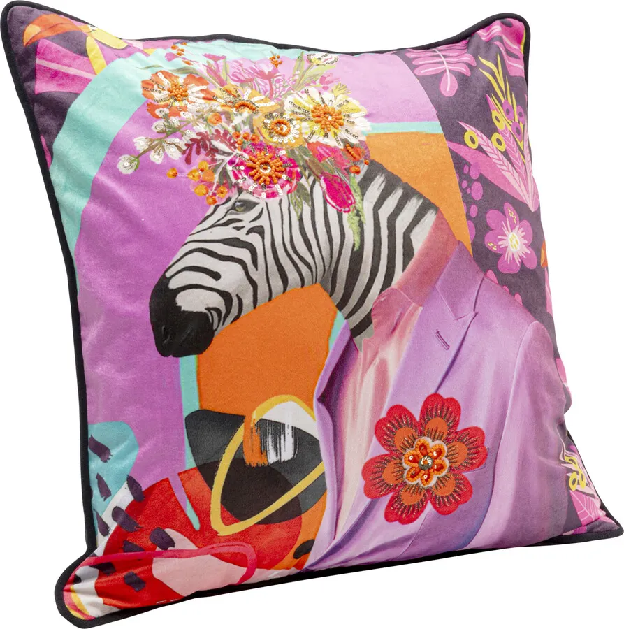 Poduszka dekoracyjna FANTASY ZEBRA 45x45 - wielokolorowy