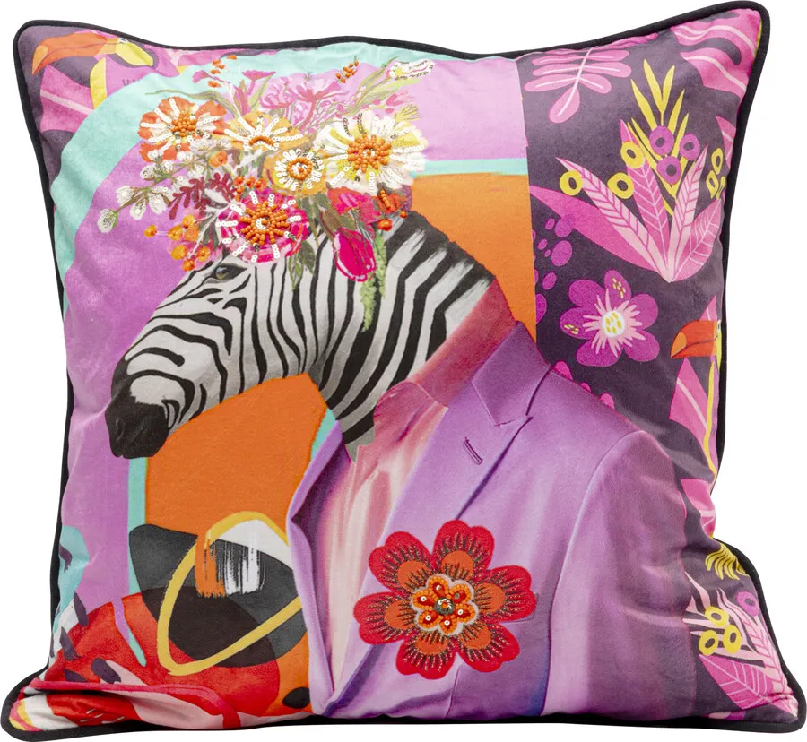 Poduszka dekoracyjna FANTASY ZEBRA 45x45 - wielokolorowy