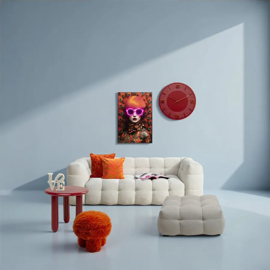 Obraz LED w ramie FANCY RED LADY 75x55