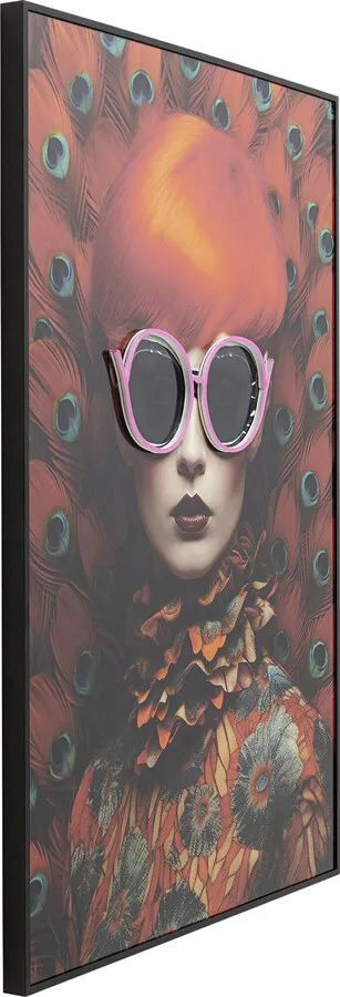 Obraz LED w ramie FANCY RED LADY 75x55