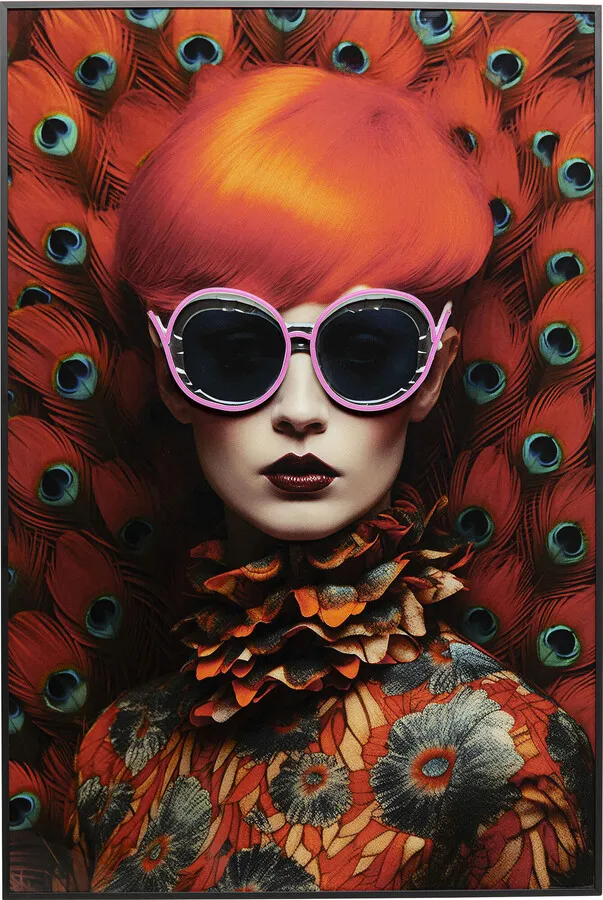 Obraz LED w ramie FANCY RED LADY 75x55