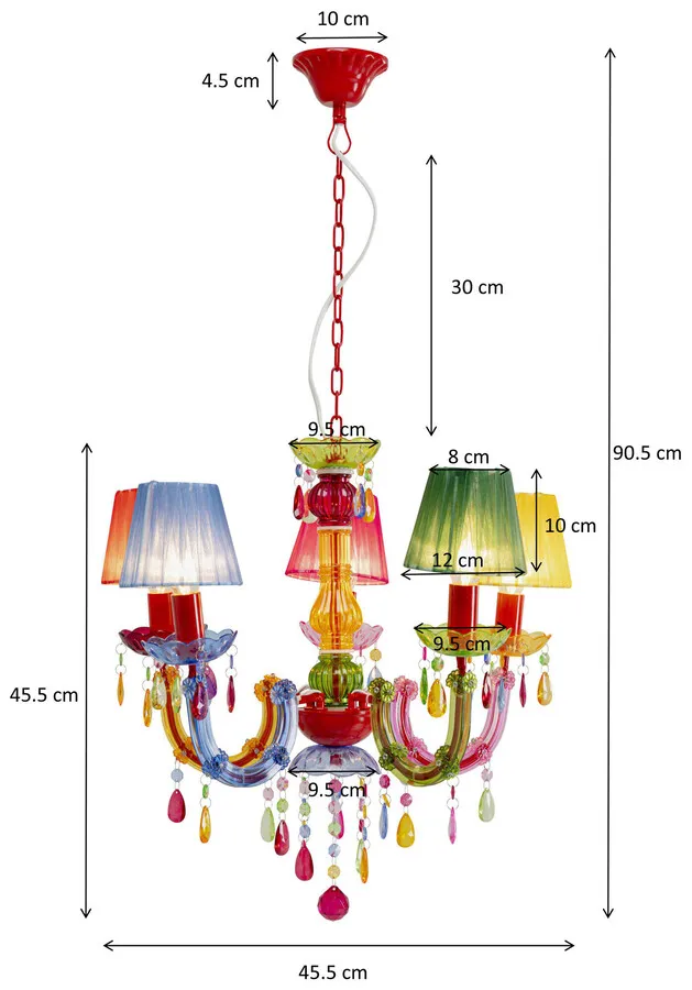 Lampa wisząca STARLIGHT SHADE 5-ramienna - wielokolorowy