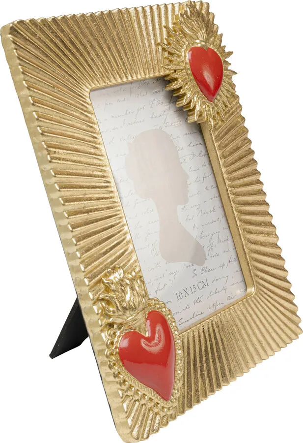 Ramka na zdjęcia FLAMING HEART DUE 10x15 - złoty