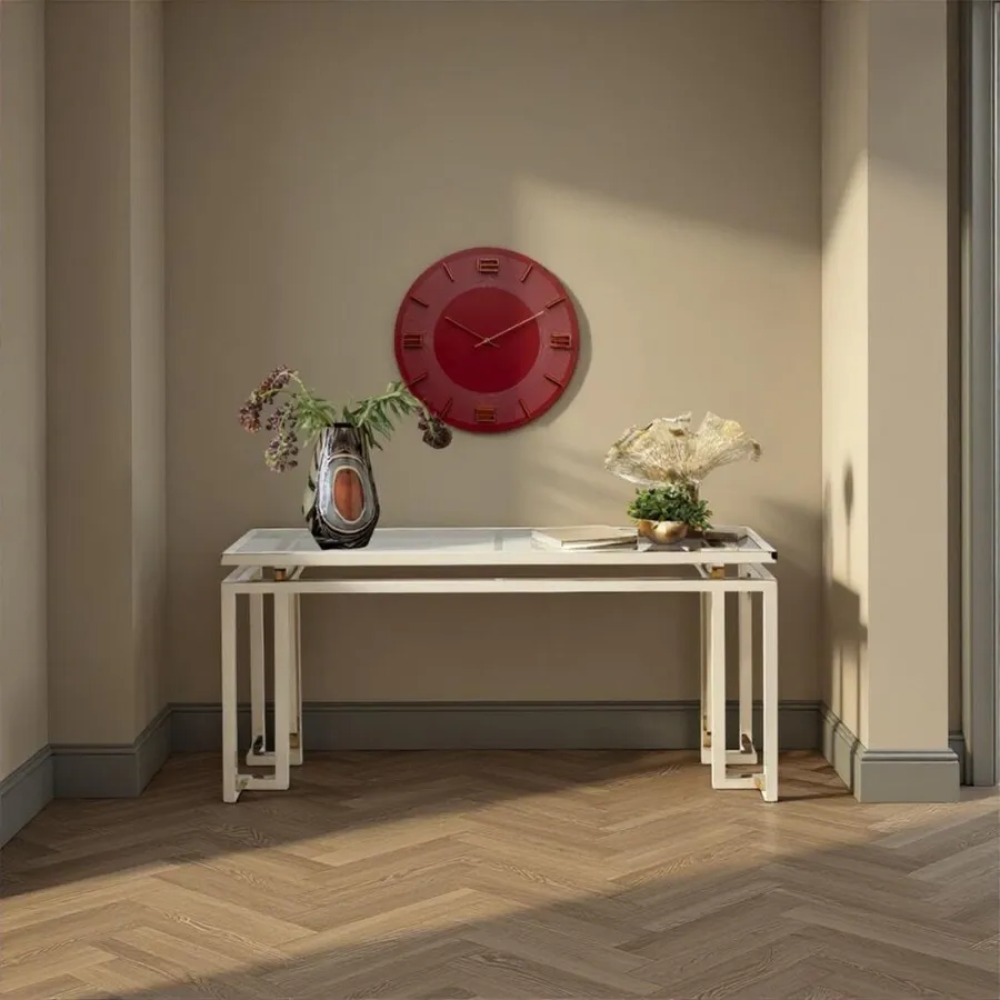 Zegar ścienny okrągły LEONARDO 48.5 cm - czerwony