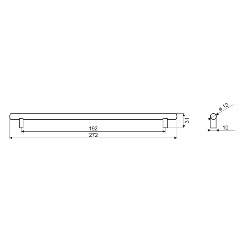 Reling RE10 - onyx szary mat / rozstaw 192 mm GAMET