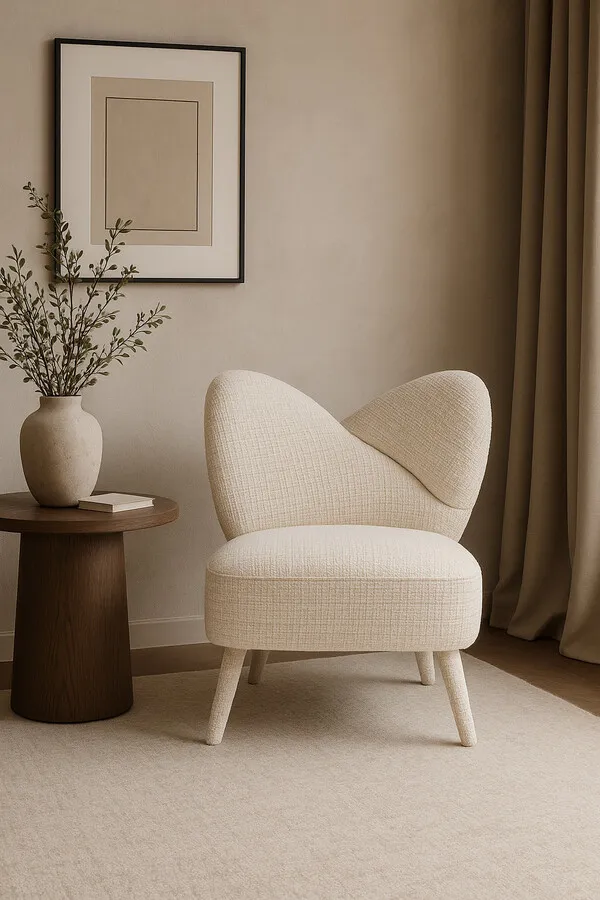 Fotel LEITH boucle - kremowy