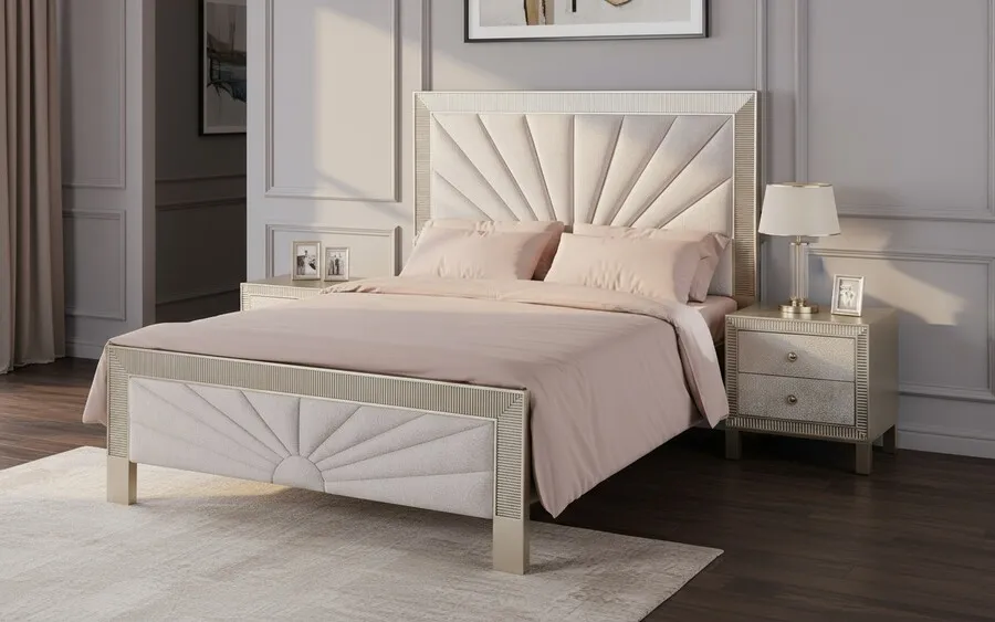 Szafka nocna z szufladami STILIG Bedroom - szampańskie złoto