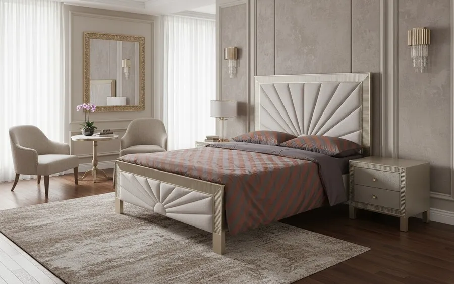Szafka nocna z szufladami STILIG Bedroom - szampańskie złoto