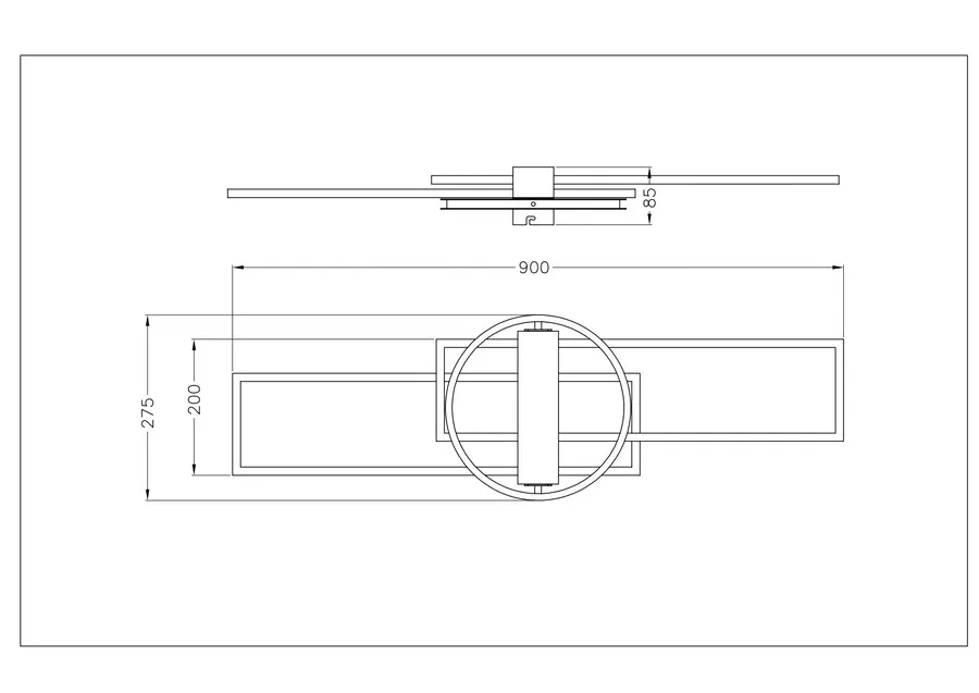 Lampa sufitowa DUATRO C230624203B - czarny/naturalny