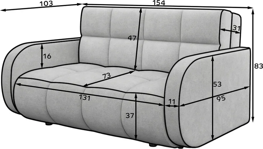 Sofa rozkładana DEVERIO - tkanina Poco 07