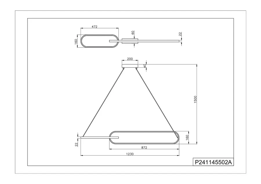 Lampa wisząca RAVON P241145502A - czarny/złoty