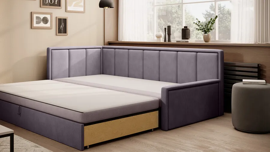 Sofa rozkładana FULGEO - tkanina Poco 101/Poco 41