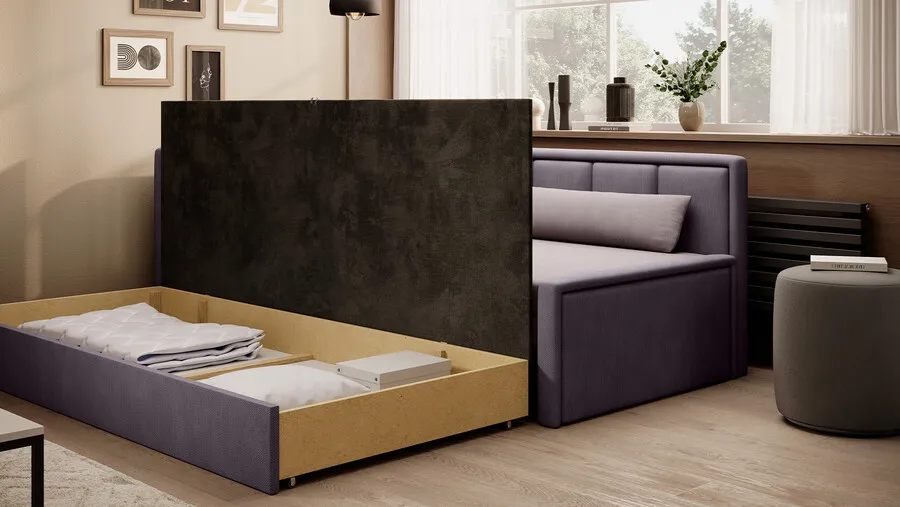Sofa rozkładana FULGEO - tkanina Poco 101/Poco 41