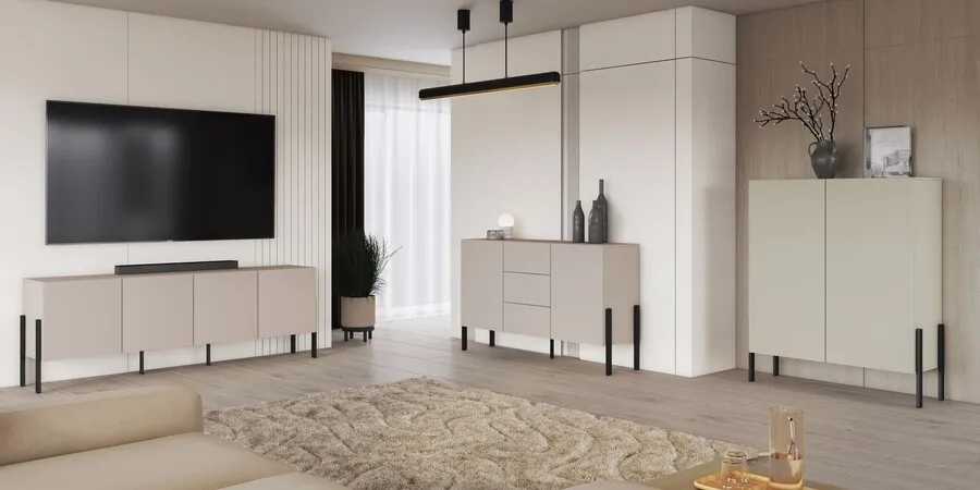 Komoda 2-drzwiowa z szufladami JUKON 43 150 cm - kaszmir
