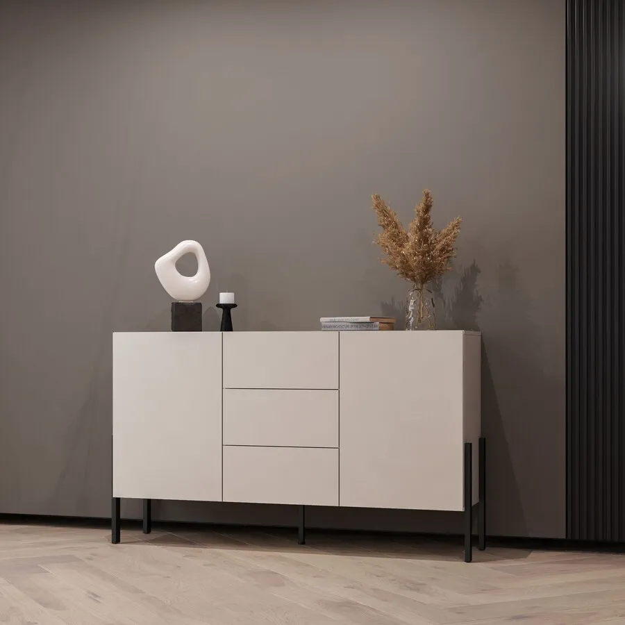 Komoda 2-drzwiowa z szufladami JUKON 43 150 cm - kaszmir