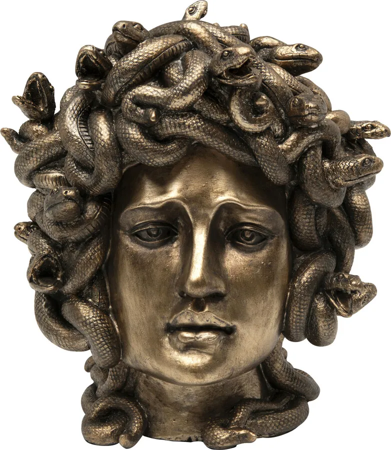 Figurka dekoracyjna MEDUSA - złoty antyczny