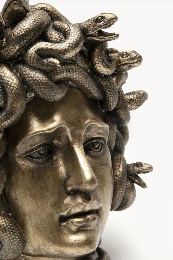 Figurka dekoracyjna MEDUSA - złoty antyczny