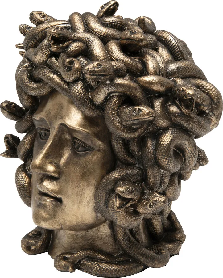 Figurka dekoracyjna MEDUSA - złoty antyczny