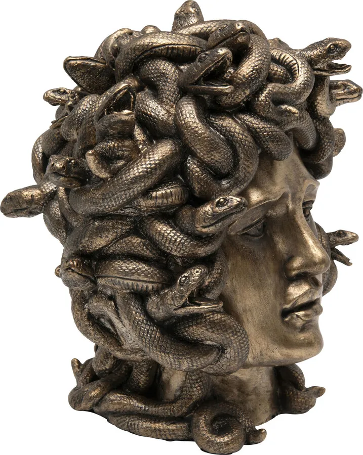 Figurka dekoracyjna MEDUSA - złoty antyczny
