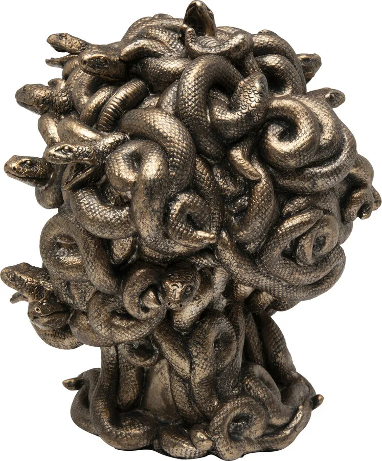 Figurka dekoracyjna MEDUSA - złoty antyczny