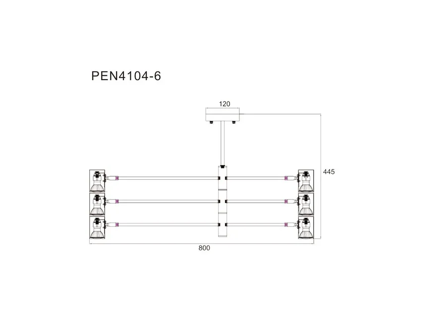 Lampa wisząca PEDRO PEN4104-6BK - czarny