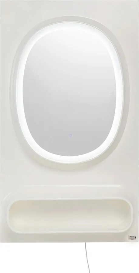 Lustro ścienne z oświetleniem i półką AERO LED 80x141 - biały