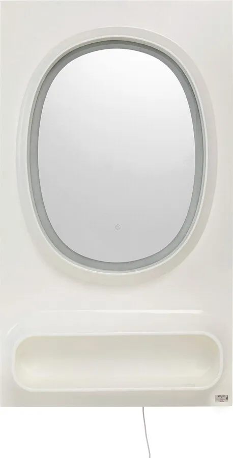 Lustro ścienne z oświetleniem i półką AERO LED 80x141 - biały