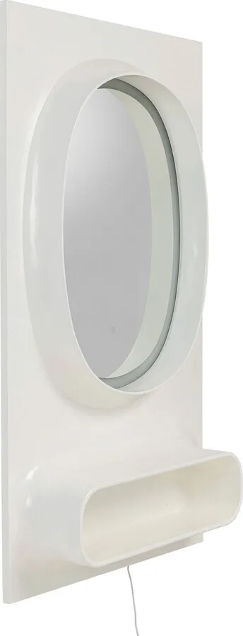 Lustro ścienne z oświetleniem i półką AERO LED 80x141 - biały