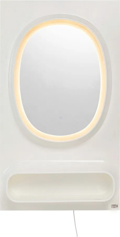 Lustro ścienne z oświetleniem i półką AERO LED 80x141 - biały