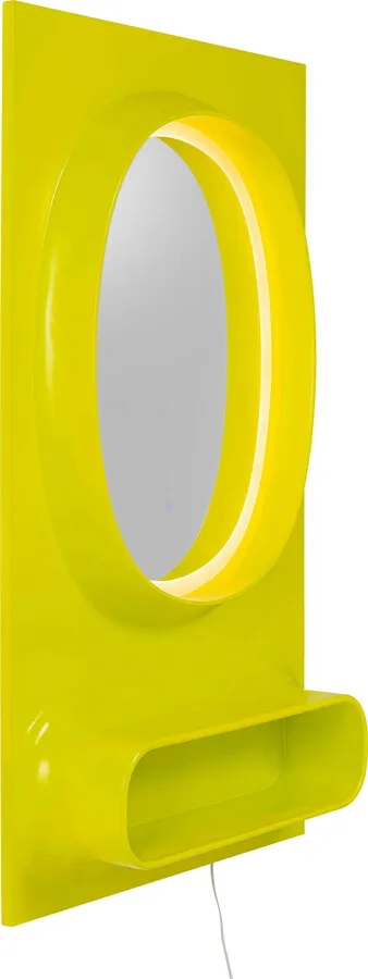 Lustro ścienne z oświetleniem i półką AERO LED 80x141 - zielony