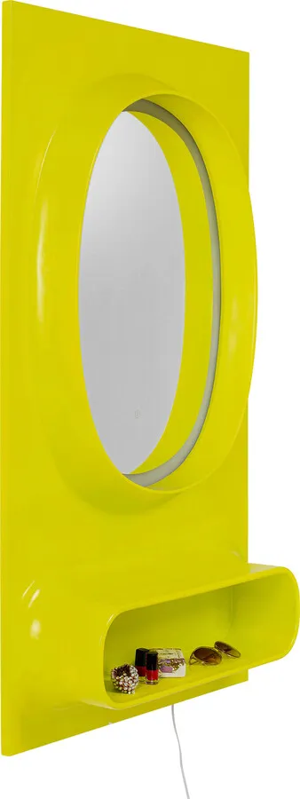 Lustro ścienne z oświetleniem i półką AERO LED 80x141 - zielony
