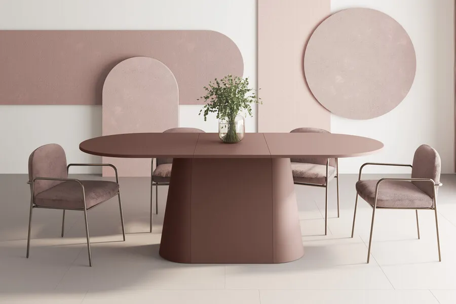 Stół rozkładany CAPITOLO 160/208x89 - bordo mat