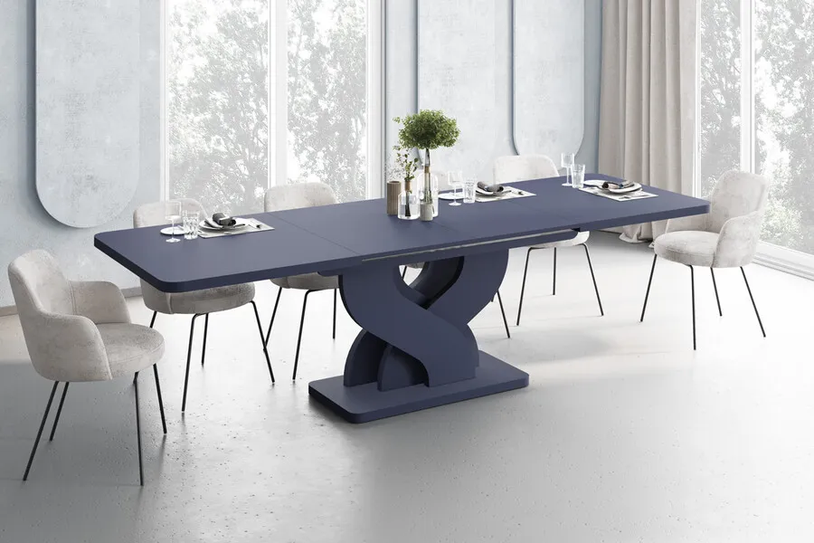Stół rozkładany BELLISSIMA 160/256x89 - bordo mat