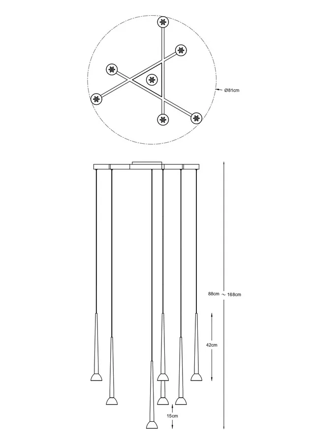 Lampa wisząca BOSTON P0603-07C-SDB1 - złoty/czarny