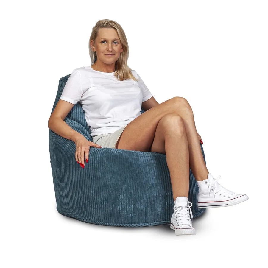 Fotel z poduszką YOKO Sztruks SZ75 - ciemny turkusowy