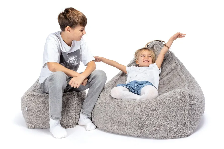 Fotel dziecięcy z podnóżkiem MINI KEIKO Bukla SV06 - szary