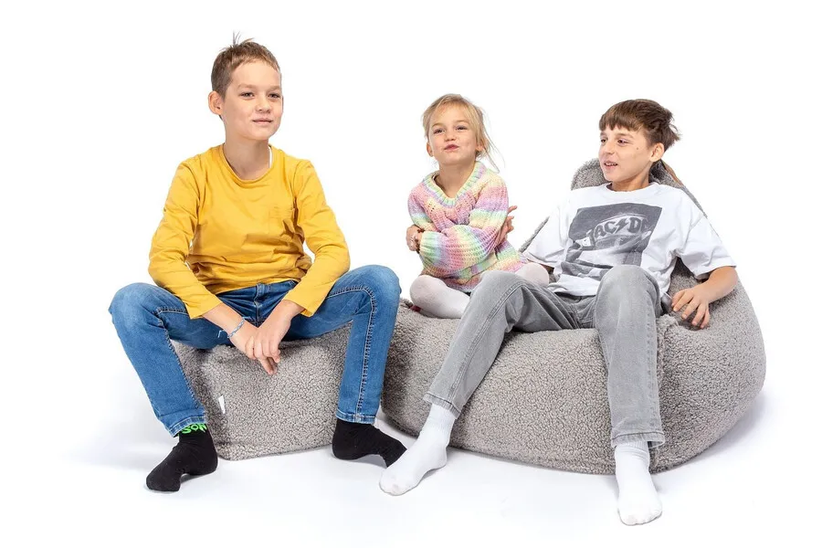 Fotel dziecięcy z podnóżkiem MINI KEIKO Bukla SV06 - szary