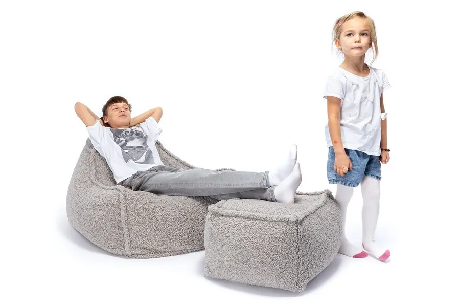 Fotel dziecięcy z podnóżkiem MINI KEIKO Bukla SV06 - szary