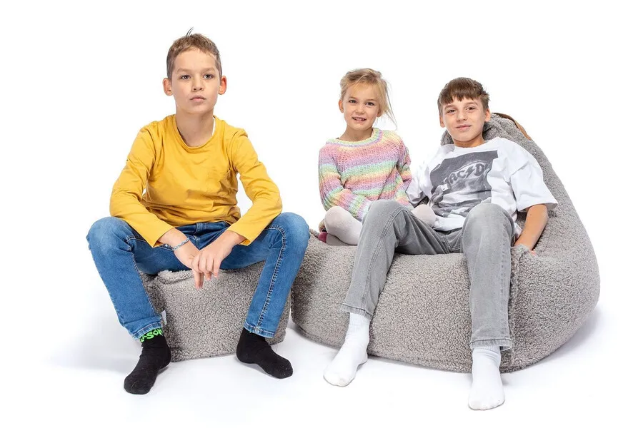 Fotel dziecięcy z podnóżkiem MINI KEIKO Bukla SV06 - szary