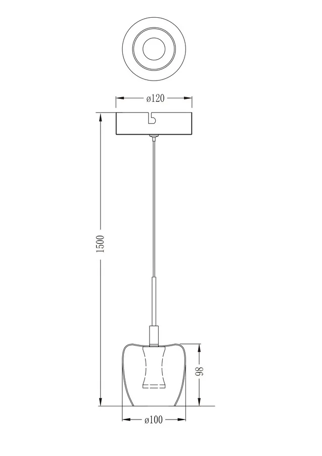 Lampa wisząca NELSON MD2291-1A-3BGN - czarny/złoty