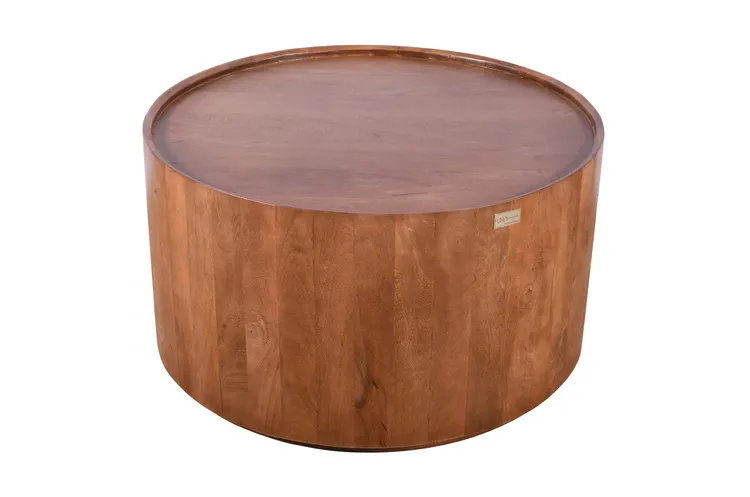 Stolik kawowy drewniany EDYNBURG 80 cm ED-04-MWL - mango orzech włoski