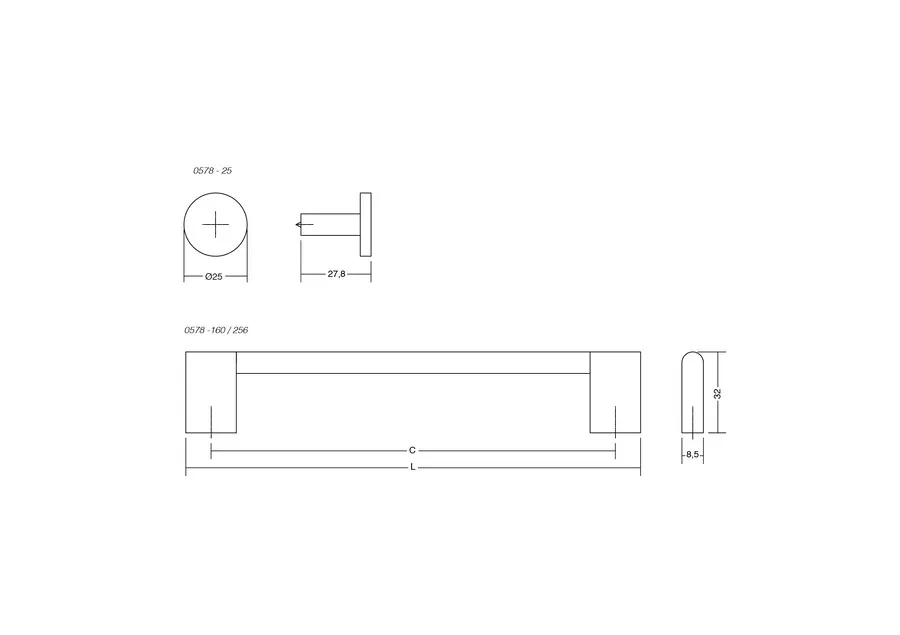 Uchwyt NEXX 0578/160 czarny szczotkowany Viefe
