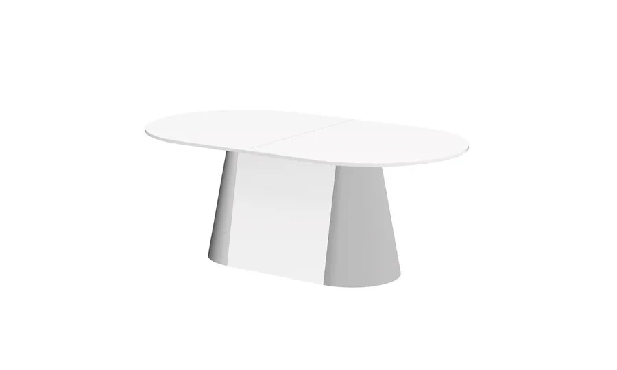 Stół rozkładany CAPITOLO GLAM 160/208x89 - wysoki połysk/biały/chrom