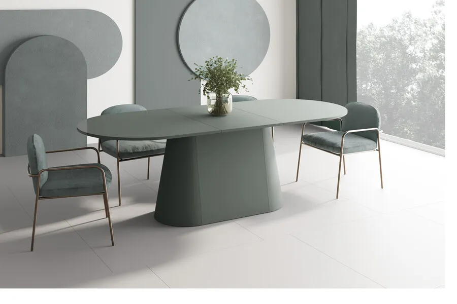 Stół rozkładany CAPITOLO GLAM 160/208x89 - wysoki połysk/biały/chrom