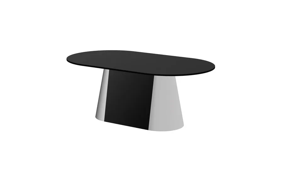 Stół rozkładany CAPITOLO GLAM 160/208x89 - wysoki połysk/czarny/chrom