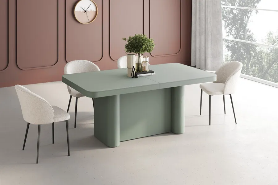Stół rozkładany PORTOFINO GLAM 160/412x100 - wysoki połysk/biały/chrom