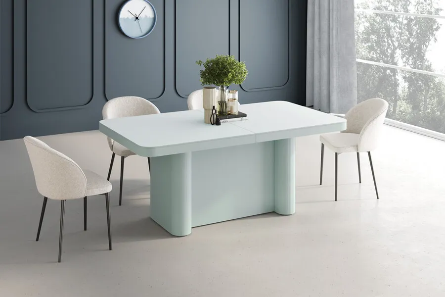 Stół rozkładany PORTOFINO GLAM 160/412x100 - wysoki połysk/biały/chrom